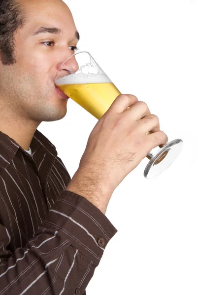 啤酒喝的男人 — 图库照片