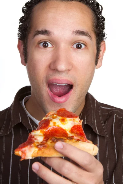 Hombre comiendo pizza —  Fotos de Stock