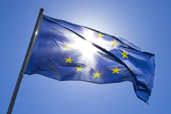 stock image The flag of europe in the wind