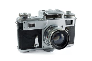 Old rangefinder photo camera clipart