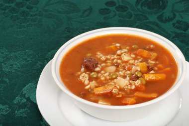 Beef barley soup clipart