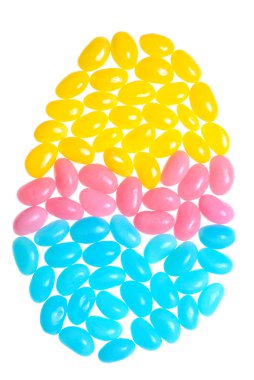 Colorful easter jelly beans making egg clipart