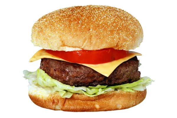 Изолированный чизбургер — стоковое фото