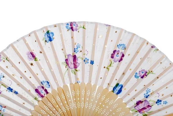 Aziatische ventilator met bloemen — Stockfoto