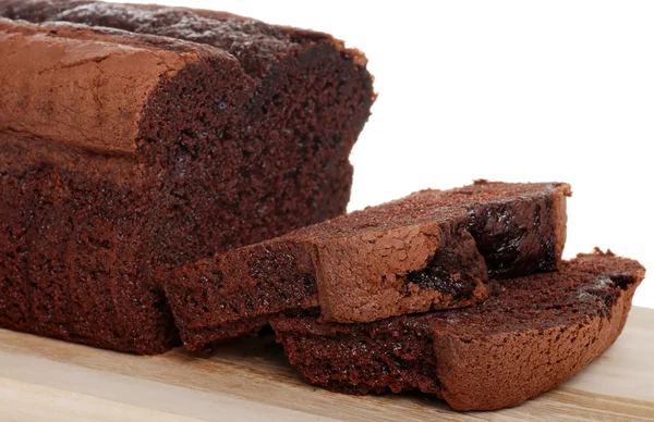 ベルギー チョコレート ケーキ ローフ sli 焦点 — ストック写真
