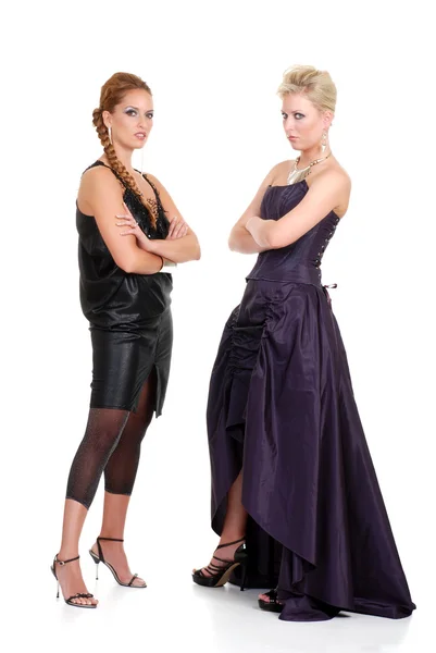 Két divat modellek vár — Stock Fotó