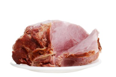 Isolated Sliced pork picnic shoulder ham clipart