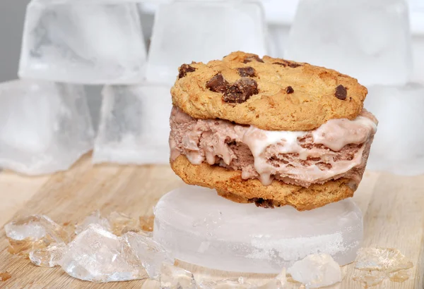 Sanduíche de sorvete de chocolate — Fotografia de Stock