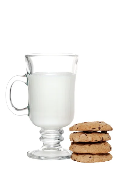 Süt ve Çikolata parçalı kurabiye — Stok fotoğraf