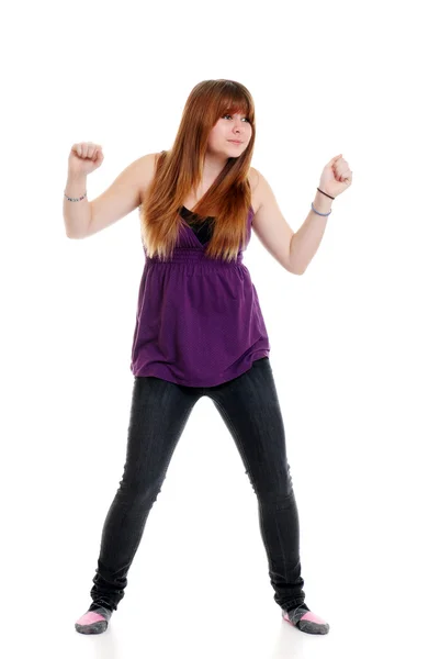 Młoda nastolatka tańczy — Zdjęcie stockowe
