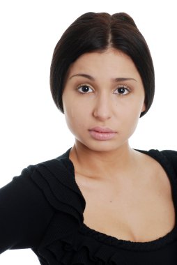 Young hispanic woman sad with a tear clipart