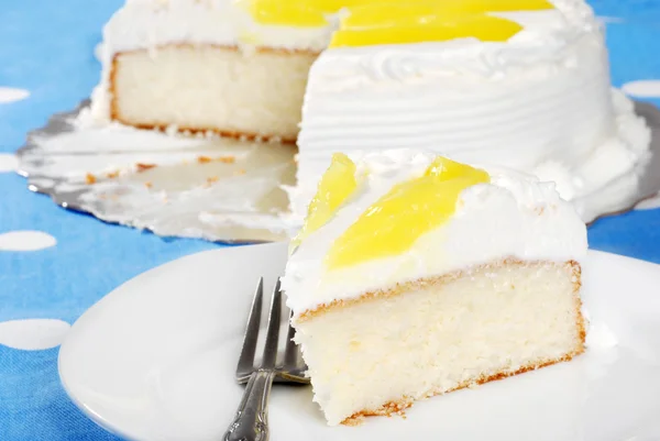 Nahaufnahme von Vanille-Zitronenkuchen — Stockfoto