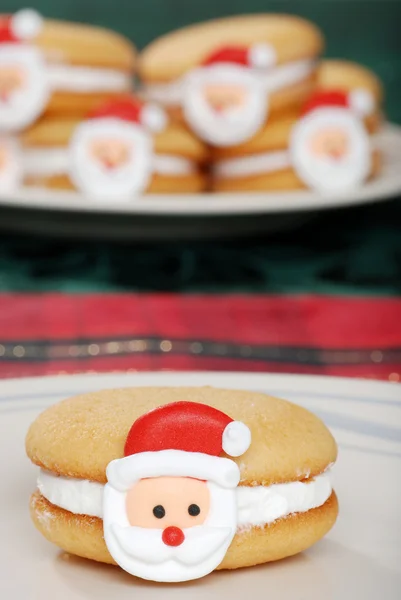 Christmas santa face cookies — Stock Photo, Image