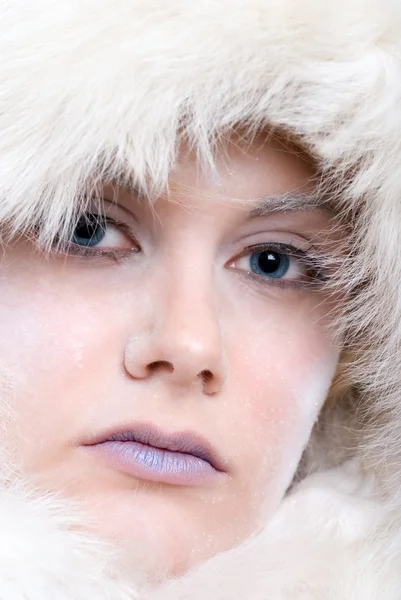 Closeup headshot de mulher de gelo — Fotografia de Stock