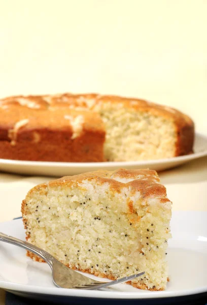 Gros plan gâteau de graines de pavot citron — Photo
