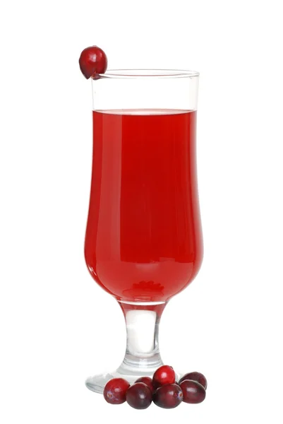 Tranbärsjuice med färska tranbär — Stockfoto