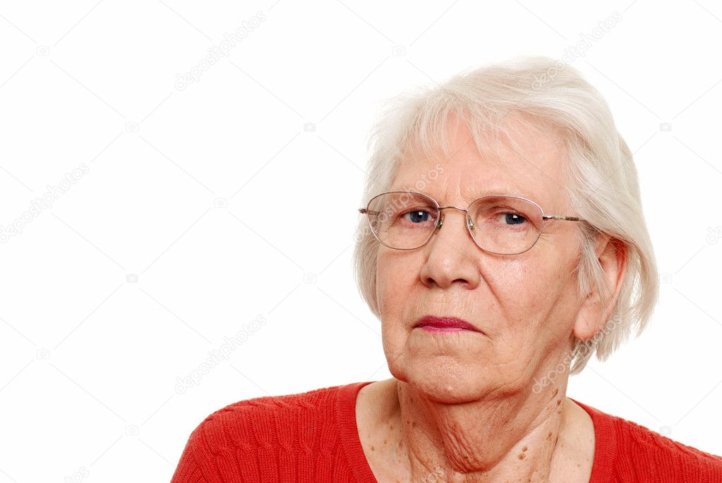 Elderly lady with glasses