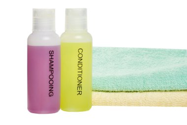 Towels and hair care products clipart