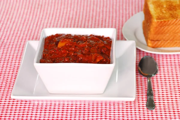 Chili With Toast — Stock Photo, Image