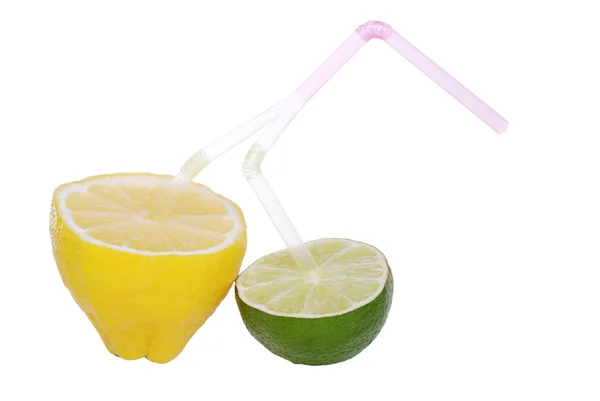 新鲜的柠檬和酸橙饮料 — 图库照片