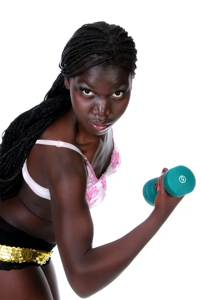 stock image Teen using free weights