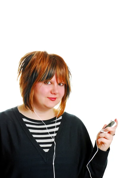 Teen with mp3 player — Stock Photo, Image