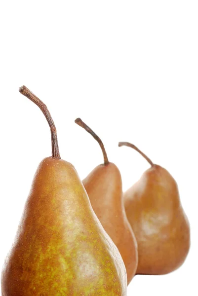 Três peras Isoladas — Fotografia de Stock