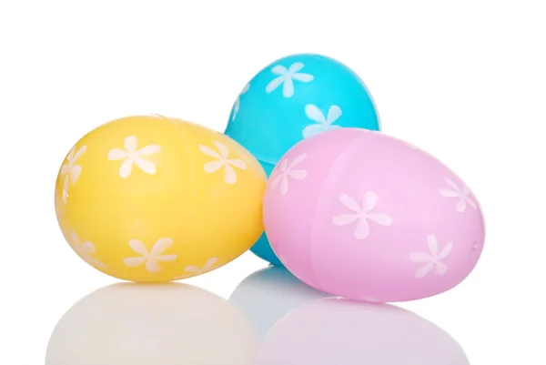 Üç plastik Paskalya yumurtası konteynerler — Stok fotoğraf