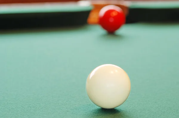 Closeup white billiard ball — Stock Photo, Image