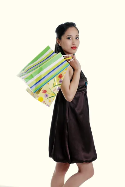 Mladá dívka nakupování — Stock fotografie