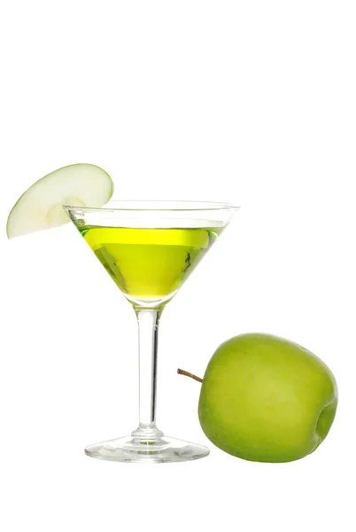 苹果马提尼酒与水果 — 图库照片