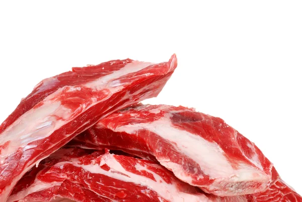Fechar costelas sobresselentes de carne crua — Fotografia de Stock