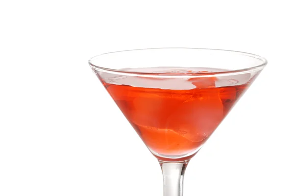Closeup red martini with ice — Stock Photo, Image