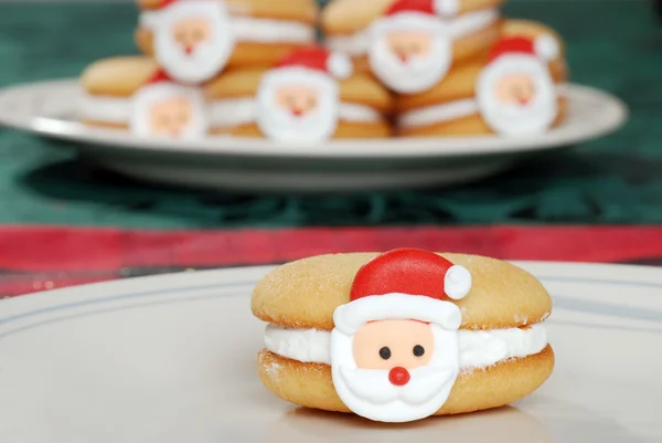 Closeup santa tvář cookie — Stock fotografie