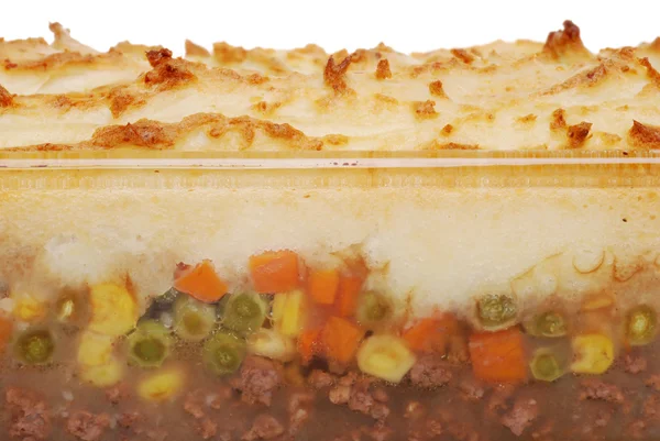 Närbild shepards pie i glasskål — Stockfoto