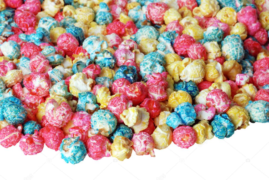 Colorful Candy popcorn isolated