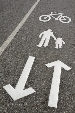 Bike and walk lane clipart