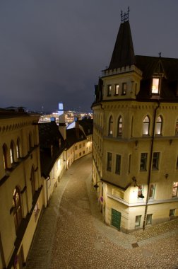 Sodermalm in Stockholm by night clipart