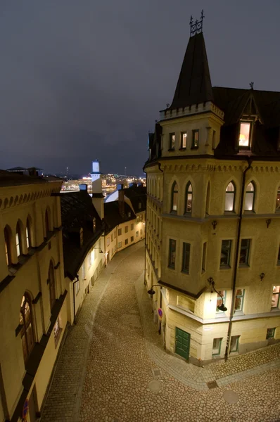 Επαγγελματικό στη Στοκχόλμη από νύχτα Φωτογραφία Αρχείου