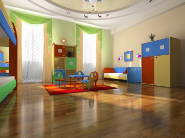 Interior of the baby room clipart