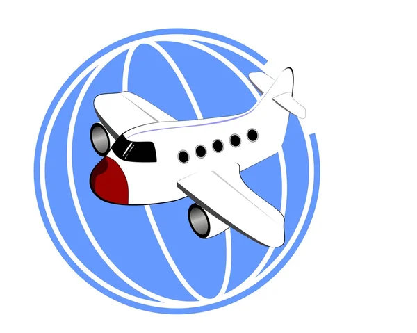 Avião branco rápido —  Vetores de Stock