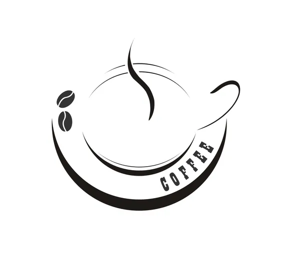 Kawa logo czarno-białe — Wektor stockowy