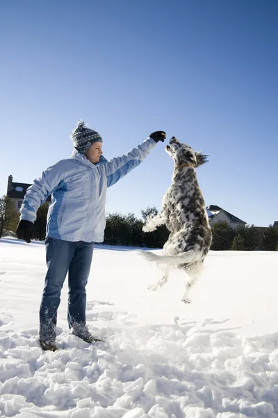 Playing in the snow — Stock Image Playing in the snow Stock Image