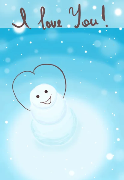 Hombre de nieve sonriente —  Fotos de Stock