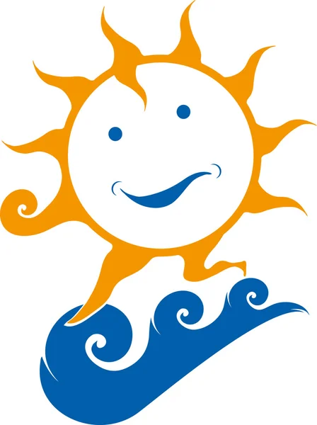 Sun smiling on wave — Stock Photo, Image