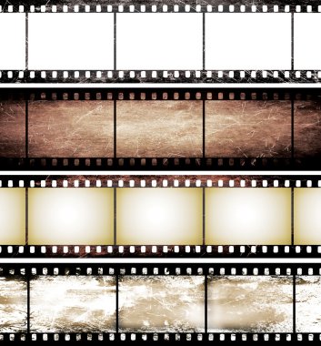 Isolated vintage film frame collection clipart