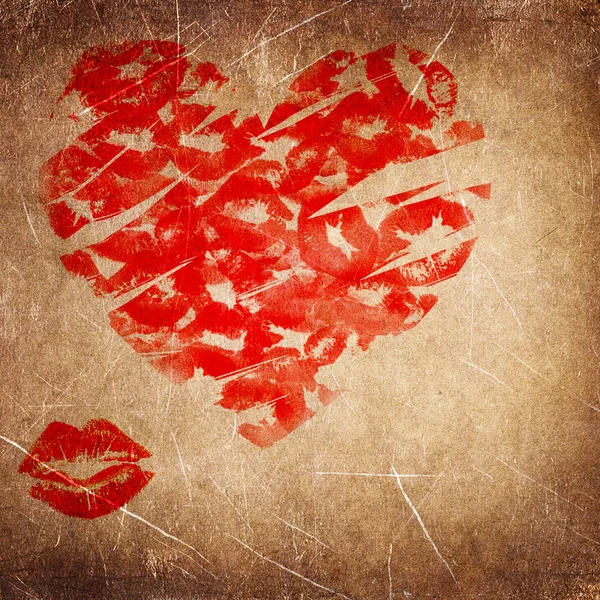 Поцілунки серця текстуровані фоном Стокова Картинка