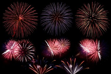 A colorful fireworks display clipart