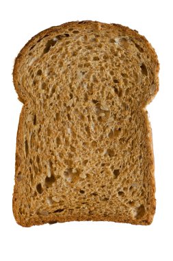 bir dilim ekmek üzerine beyaz izole