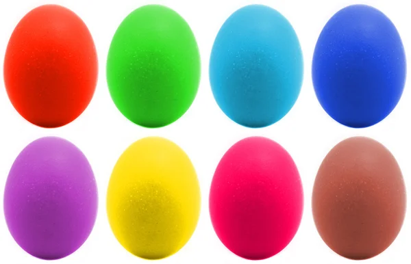 stock image Eight colorful easter eggs, isolated